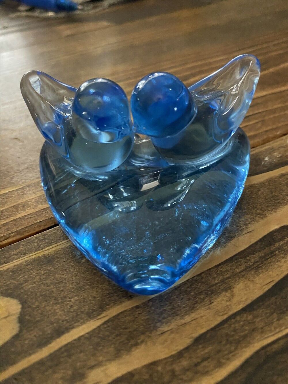 Bluebirds Of Happiness Signed Ron Ray 1992 Paperweight Decor